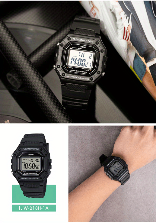 CASIO Classic Chronograph Watch - Women's Digital Sports Watch with Alarm, 50M Water Resistance, Resin Band - Perfect for Outdoor Enthusiasts