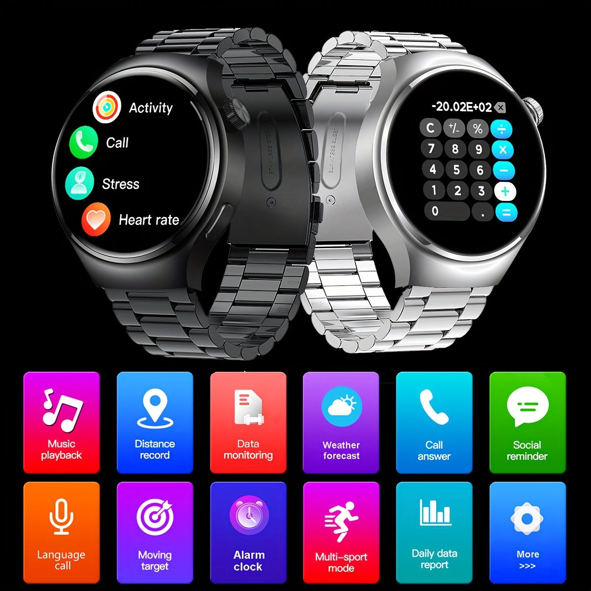 2024 Men Smart Watch Big Screen Custom Dial Answer Call Fitness Tracker Sport Smartwatch for Men