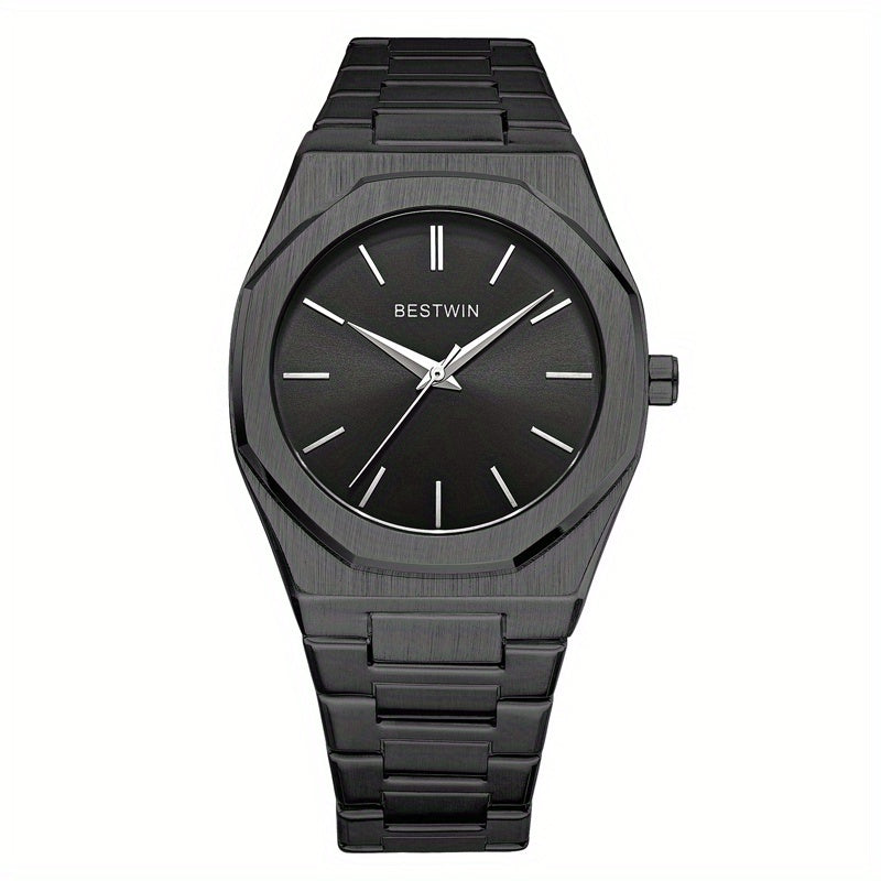 Fashion Men's Watch Alloy Steel Band Quartz Clock Simple Line Dial Business Party Men's Wrist Watch, Ideal choice for Gifts