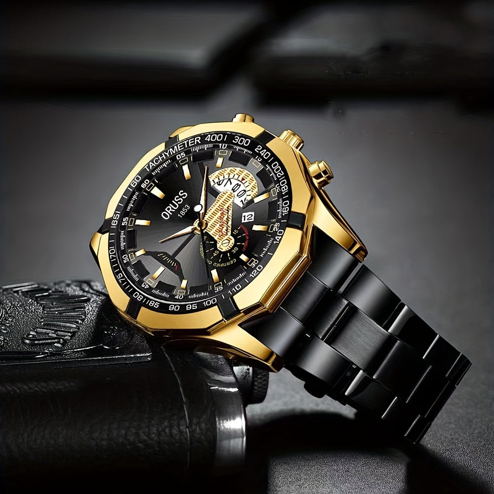 Genuine Domineering Business Sports Watch. Men's Simple Luminous Double Calendar Men's Watch