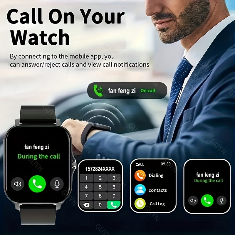 Smart Watch With Wireless Calling/Dialing, Multiple Sports Modes, Fitness Tracker, Customizable Wallpaper, Compatible With IPhone/Android, Sporty Smartwatch With Health Monitoring