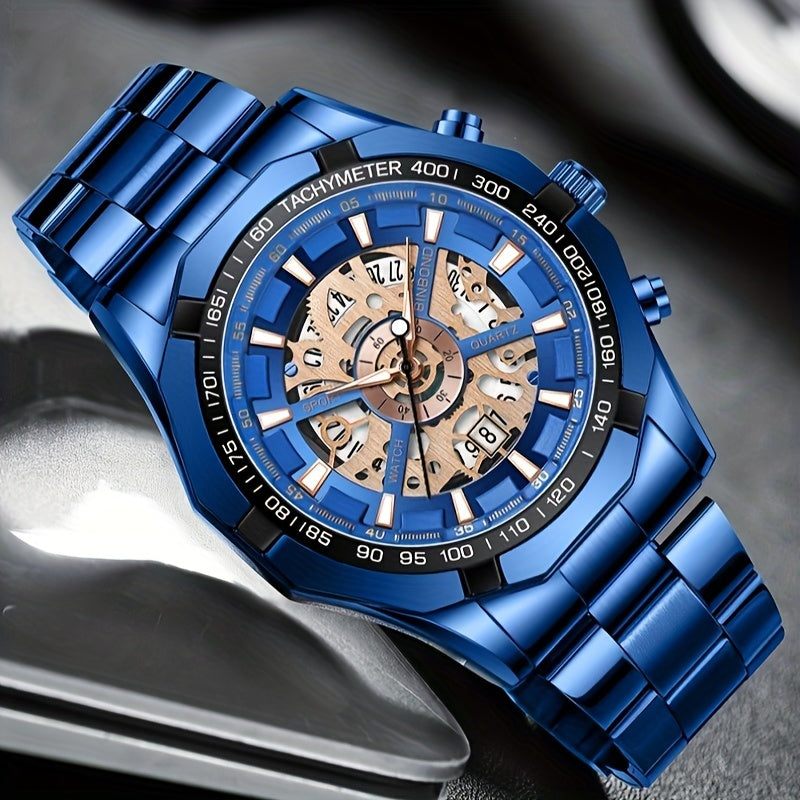 Binbond Men's Hollow Quartz Watch - Stylish, Back to School Essential for Students