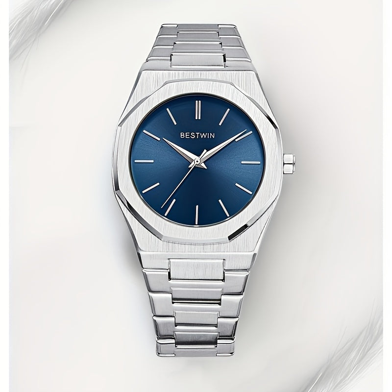 Fashion Men's Watch Alloy Steel Band Quartz Clock Simple Line Dial Business Party Men's Wrist Watch, Ideal choice for Gifts