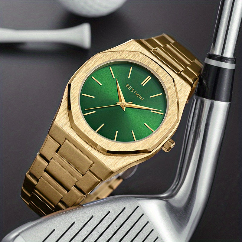Fashion Men's Watch Alloy Steel Band Quartz Clock Simple Line Dial Business Party Men's Wrist Watch, Ideal choice for Gifts