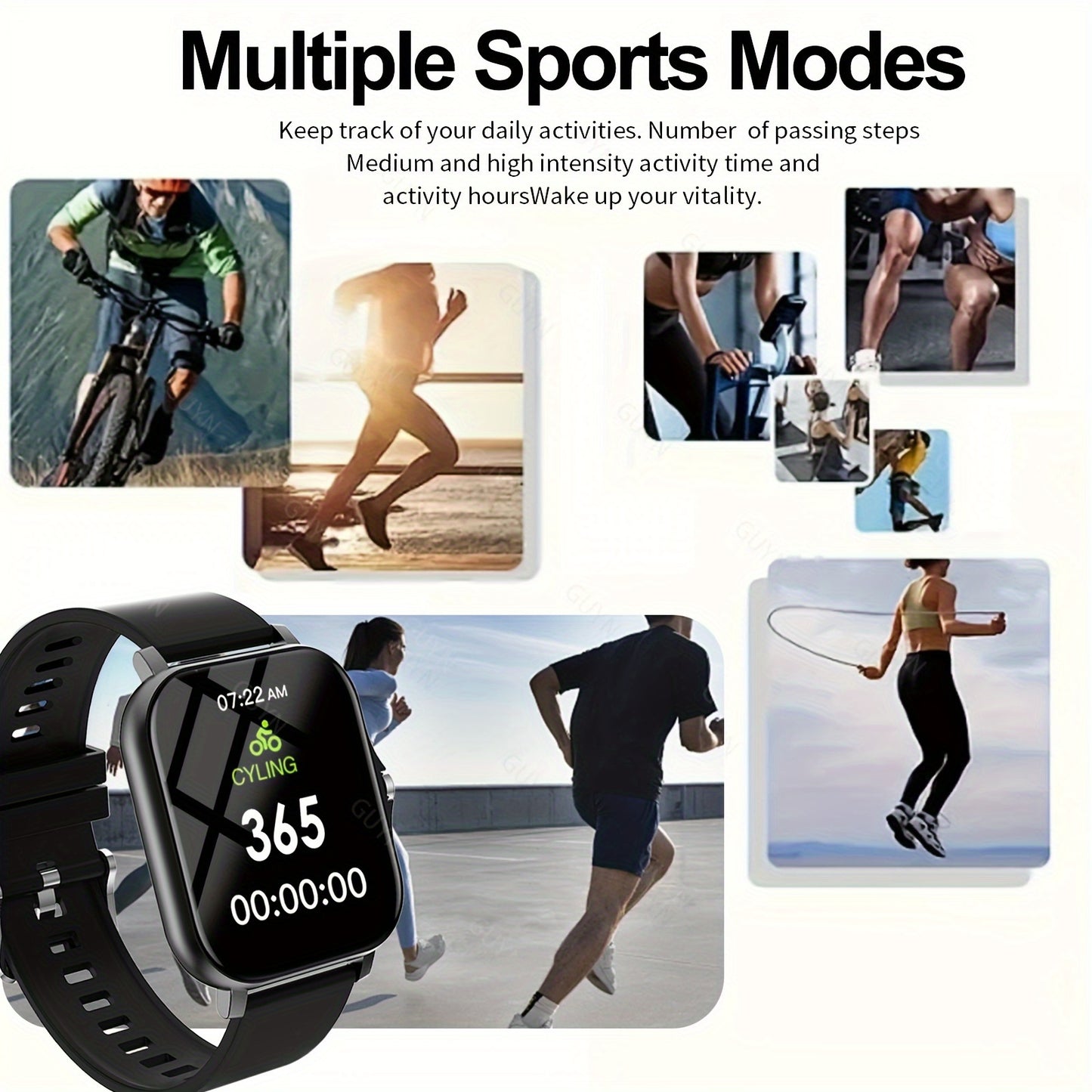 Smart Watch With Wireless Calling/Dialing, Multiple Sports Modes, Fitness Tracker, Customizable Wallpaper, Compatible With IPhone/Android, Sporty Smartwatch With Health Monitoring