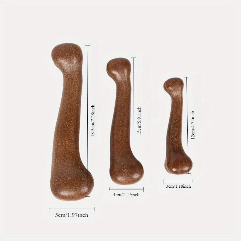 12/15cm Realistic Bone Dog Chew Toy with Wooden Chew Beads & PP Material - Durable, Anti-Bite Design, Interactive Teething Toy for Small Dogs, Pet Reward for Dental Health, Dental Health Tool, Natural Look, Safe Material, Sma