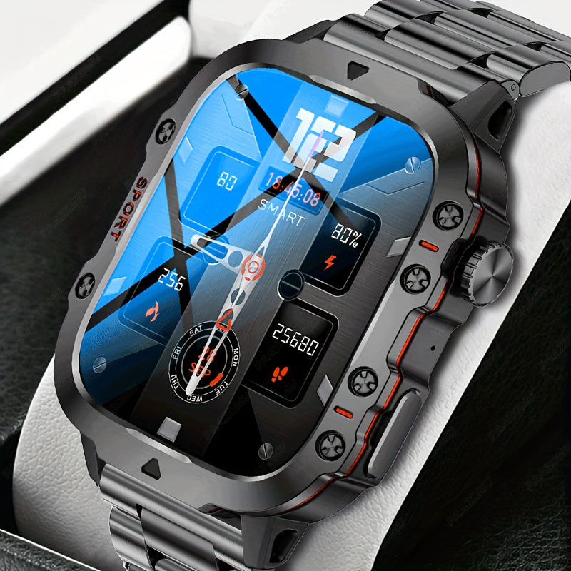 New Rugged Smart Watch Men Wireless Call IP68 Sport Fitness AI Voice Outdoor Smartwatch For Mobile Phones