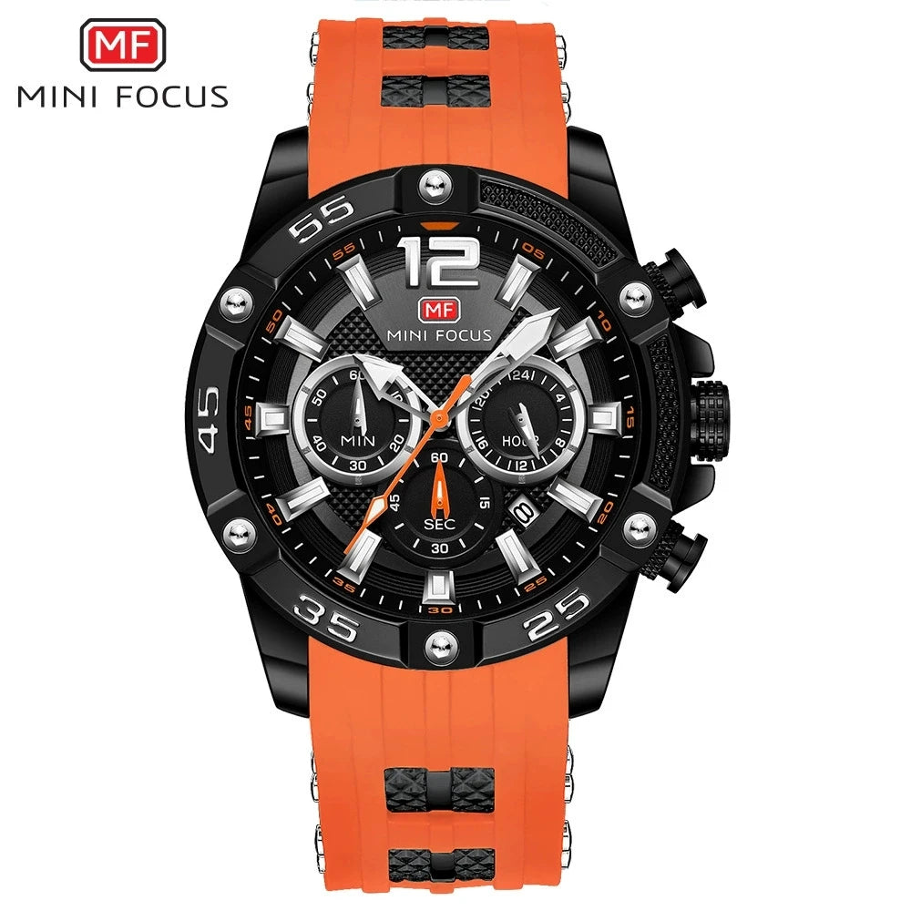 Mini Focus MF0349G MF 0349 Quartz Movement Wristwatch Waterproof Chronograph Luminous Hands Fashion Style Watch for Men Relojes