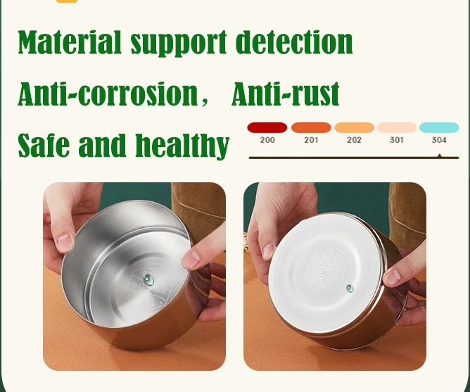 New Design 304 Stainless Steel Kids Student Bento Lunch Box Lunch Tiffin Box Heatable Freshness Preservation Features Teenagers