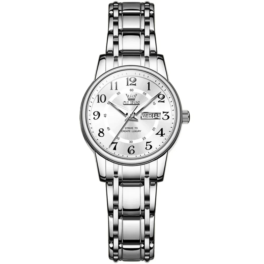 OLEVS 2891 New Fashion Quartz Watch for Men Waterproof Luminous Dual Calendar Men's Watches Original Man Wristwatch