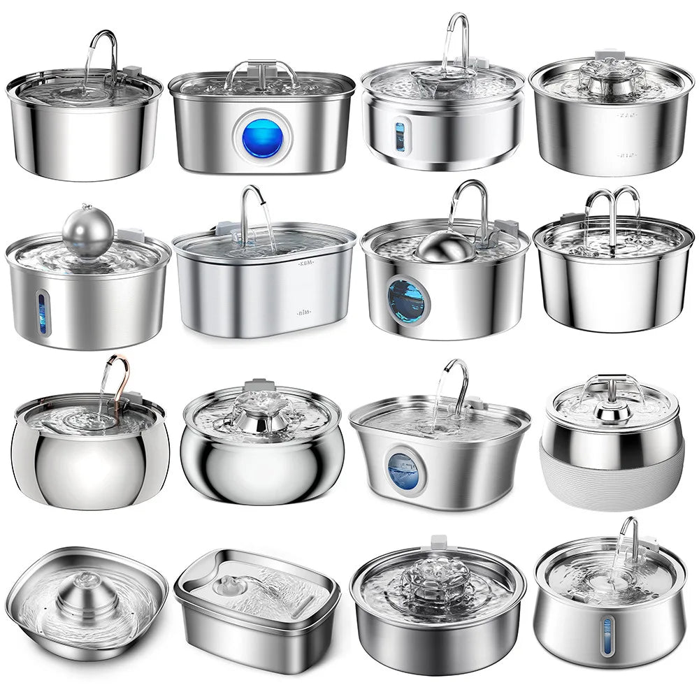 Cat Water Fountain 3.2L Upgraded Stainless Steel Pet Water Fountain Automatic Cat Drinking Water Bowl Dispenser