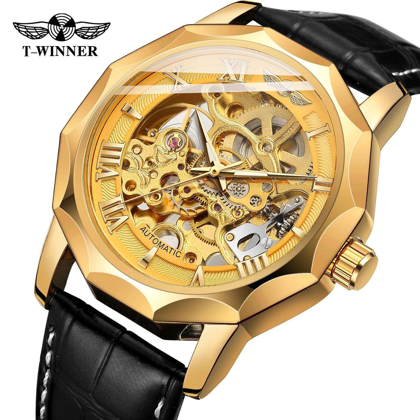 Reloj Para Hombre Forsining Relogio Masculino Automatic Genuine Leather Strap Men Watch Wristwatch