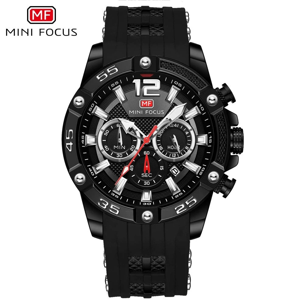 Mini Focus MF0349G MF 0349 Quartz Movement Wristwatch Waterproof Chronograph Luminous Hands Fashion Style Watch for Men Relojes
