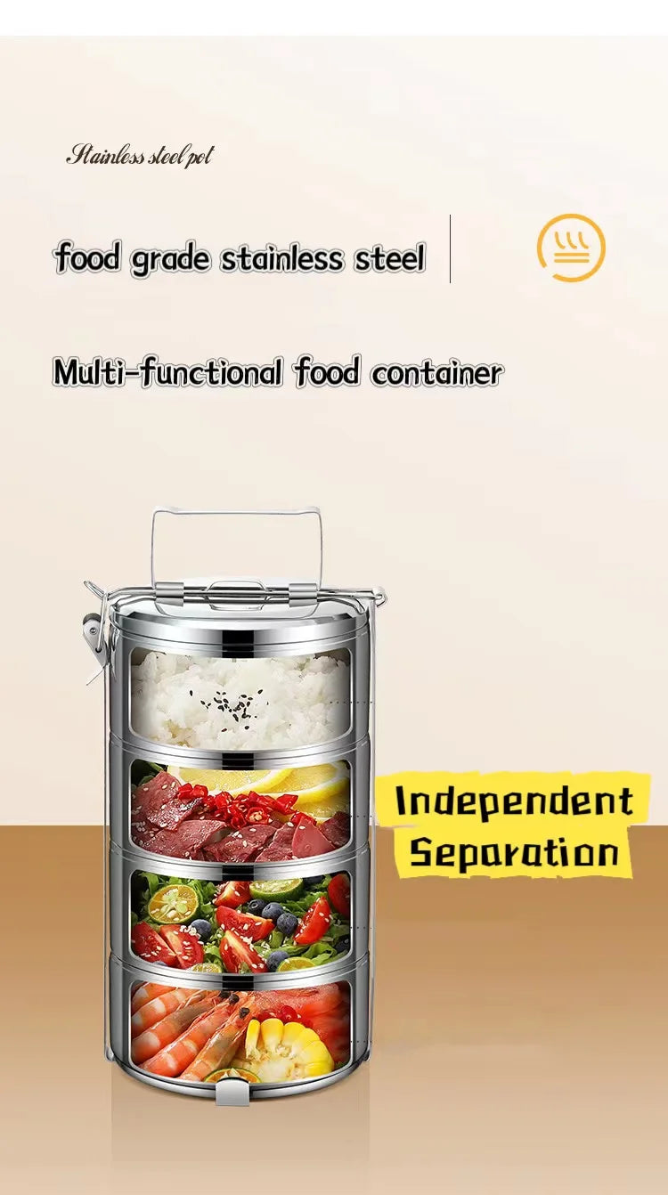 New Design 304 Stainless Steel Kids Student Bento Lunch Box Lunch Tiffin Box Heatable Freshness Preservation Features Teenagers
