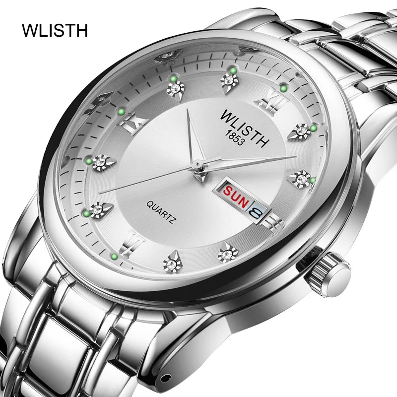 Hot Fashion Men's Watch Waterproof Luminous Steel Belt Non-mechanical Double Calendar Quartz Watch Business Domineering Watch