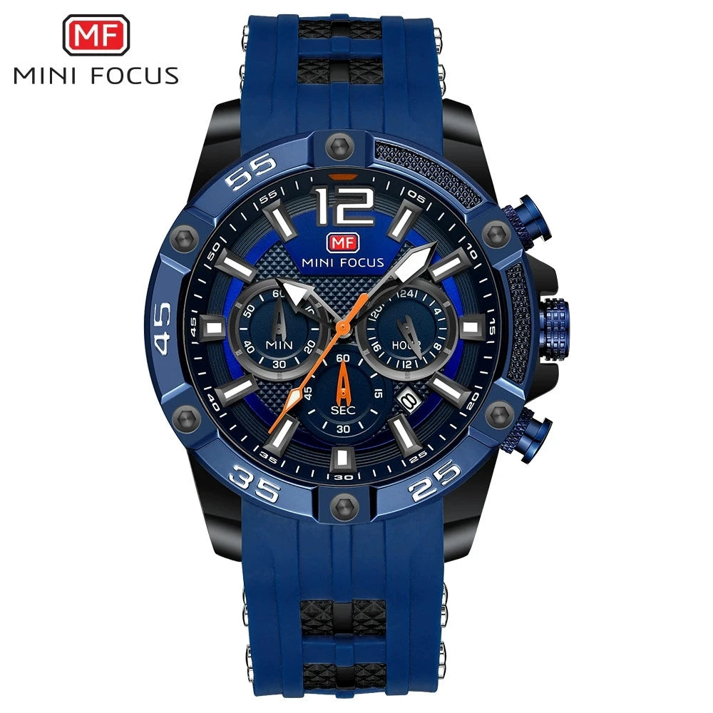 Mini Focus MF0349G MF 0349 Quartz Movement Wristwatch Waterproof Chronograph Luminous Hands Fashion Style Watch for Men Relojes