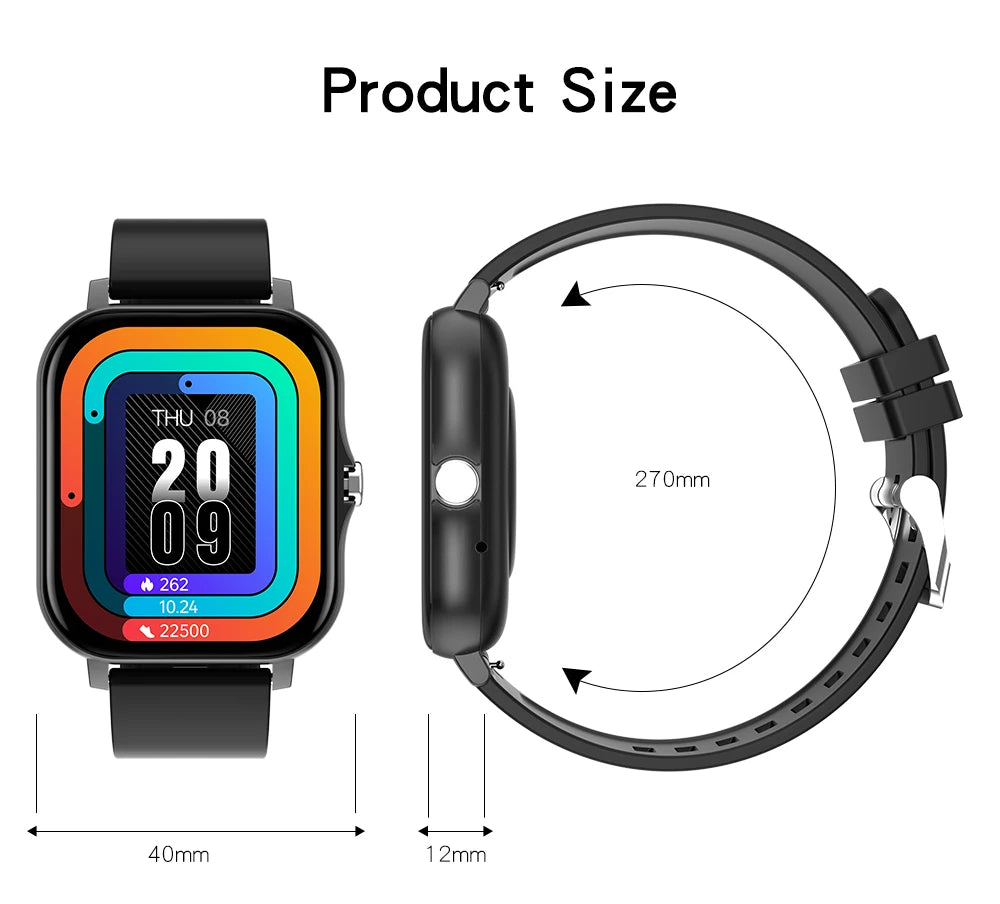 GT20 Smart Watch Men Women BT Call 1.69 Inch Big Screen Sport Heart Rate Monitor Smartwatch Sports Watches Clock for Girl Boy