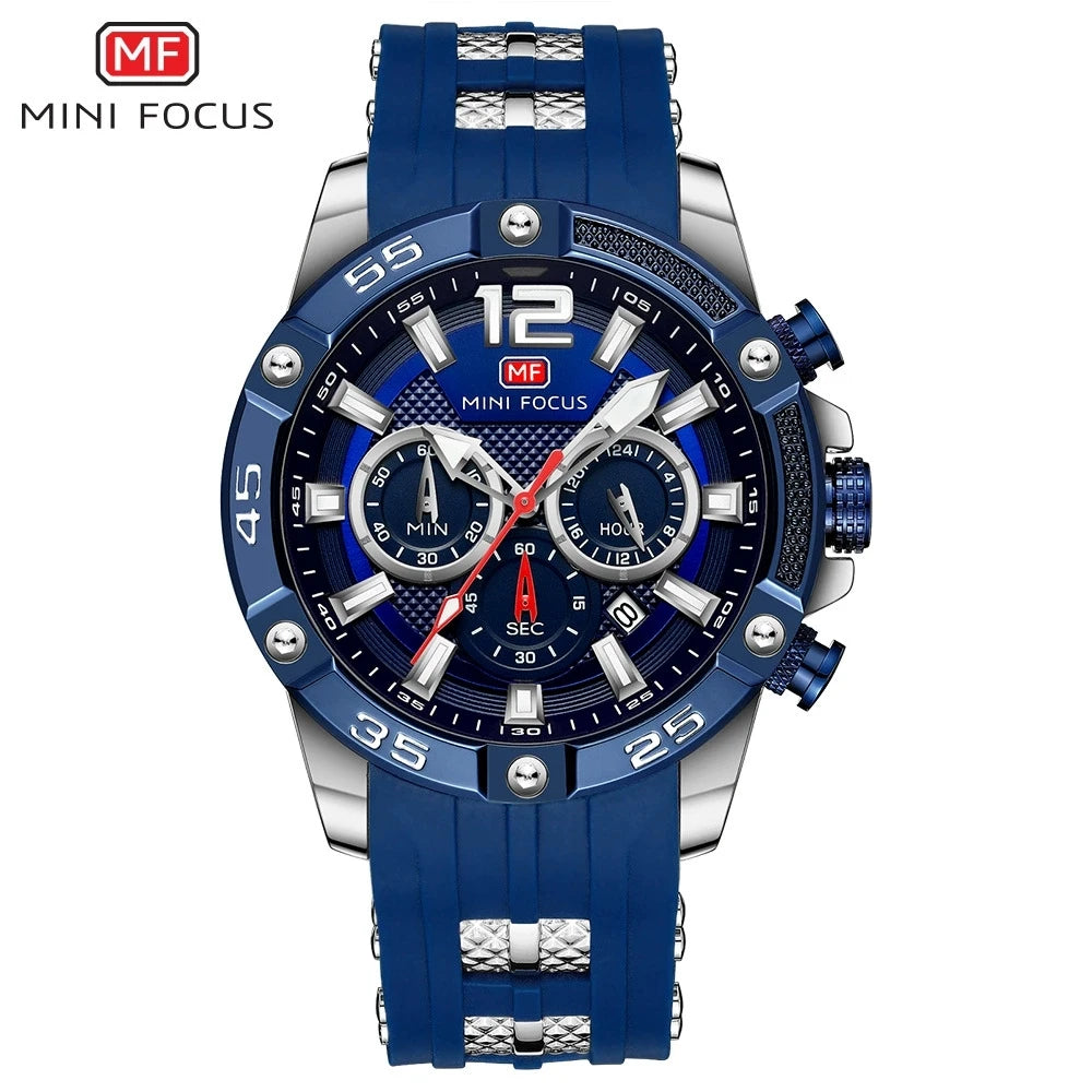 Mini Focus MF0349G MF 0349 Quartz Movement Wristwatch Waterproof Chronograph Luminous Hands Fashion Style Watch for Men Relojes