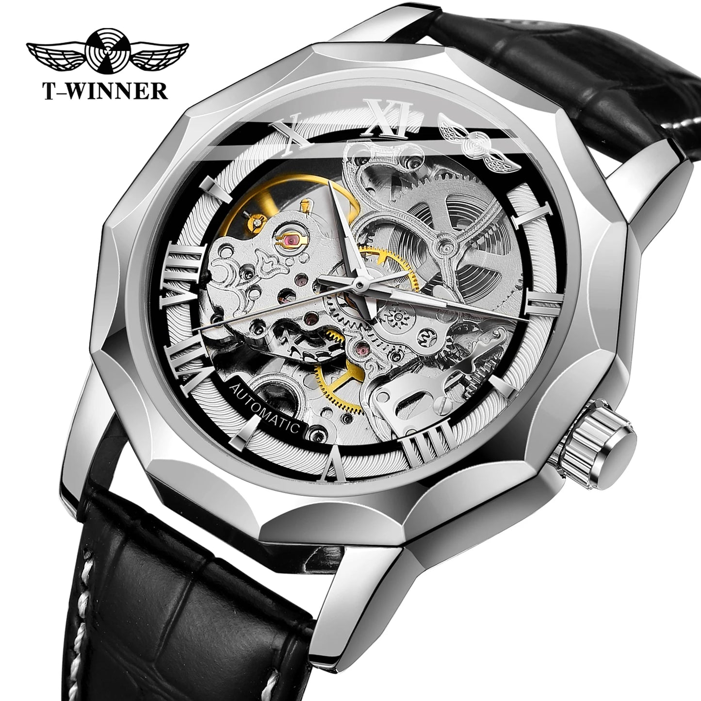 Reloj Para Hombre Forsining Relogio Masculino Automatic Genuine Leather Strap Men Watch Wristwatch