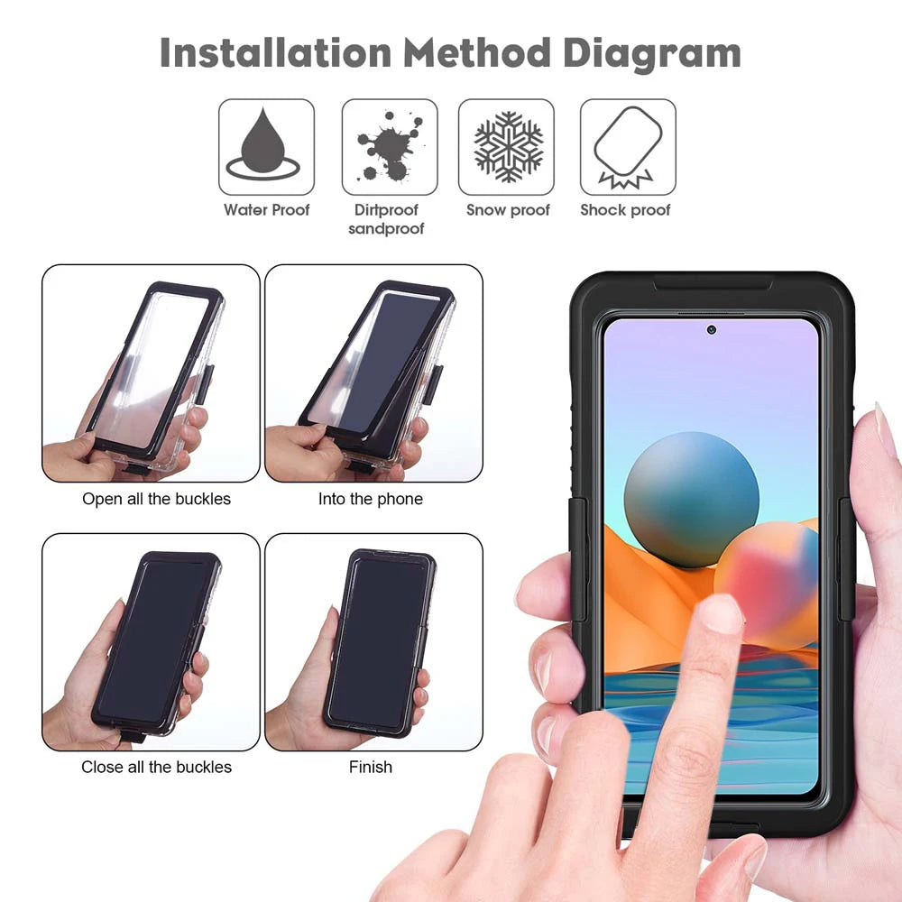 Universal Waterproof Phone Case for Nothing Phone (3a) Pro Bumper Shockproof Pouch Protective Full Coverage Anti Water Shell