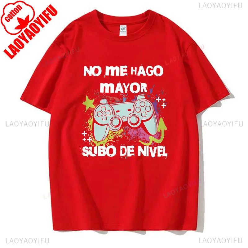 Funny I Don't Get Older I Up Printed T Shirt Retro Spanish Game Fans Geek Dad Gift Vintage T-shirt Fashion Cotton Man's Tee Tops