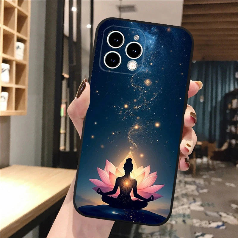 Buddha Phone Case For iPhone 16 15 13 14 Pro Max 16 14 13 Pro 15 Plus 16E Silicone Cover