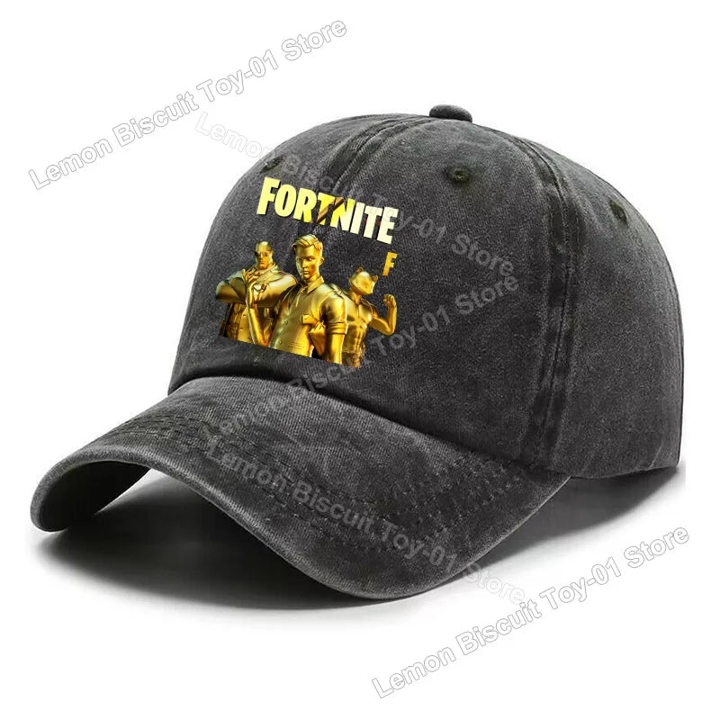 Fortnites Series Adult Baseball Cap Adjustable Hot Men Women Hat Washed Denim Retro Sun Visor Outdoor Sport Accessories Gifts