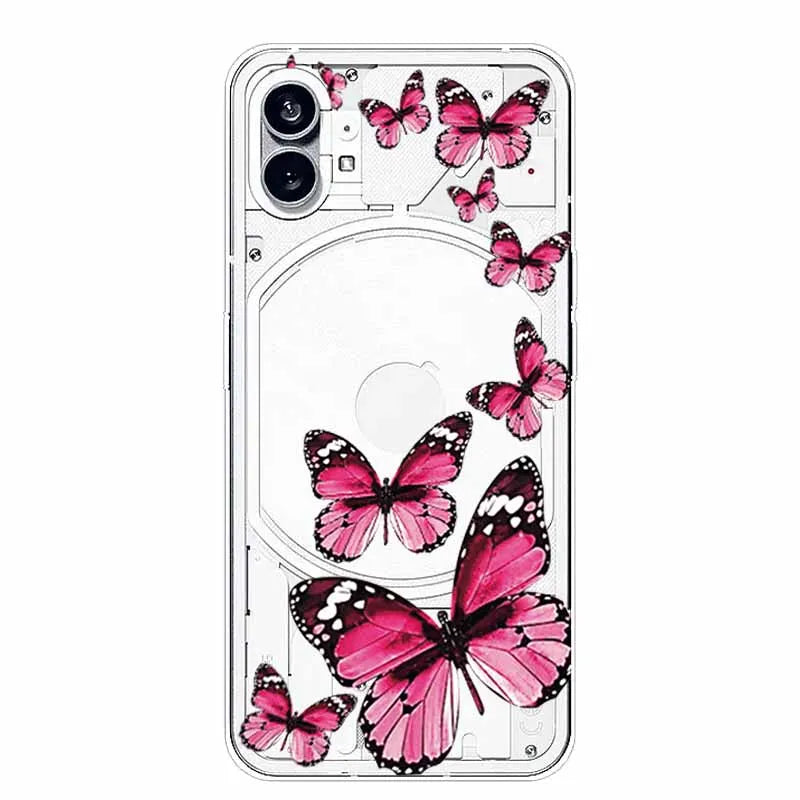 For Nothing Phone 1 2 Case Silicone Soft Cute Transparent Coque for Nothing Phone (2) TWO One Protective Funda Clear TPU Covers