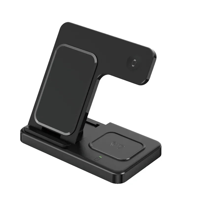 3 in 1 Wireless Charger Stand For iPhone 16 15 14 13 12 11 X iWatch 8 7 6 Airpods Pro 30W Foldable Fast Charging Dock Station