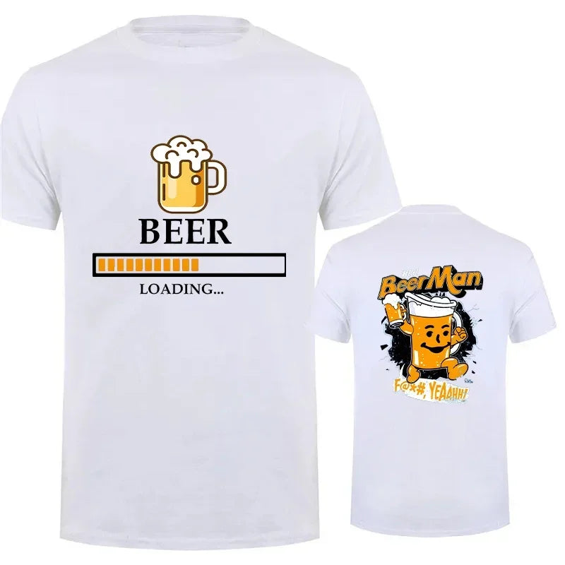 The Beers Printing Men Tee Shirts Breathable Tops Streetwear Fashion T-shirt Mens Casual Summer Graphic Tees Beer For man Top
