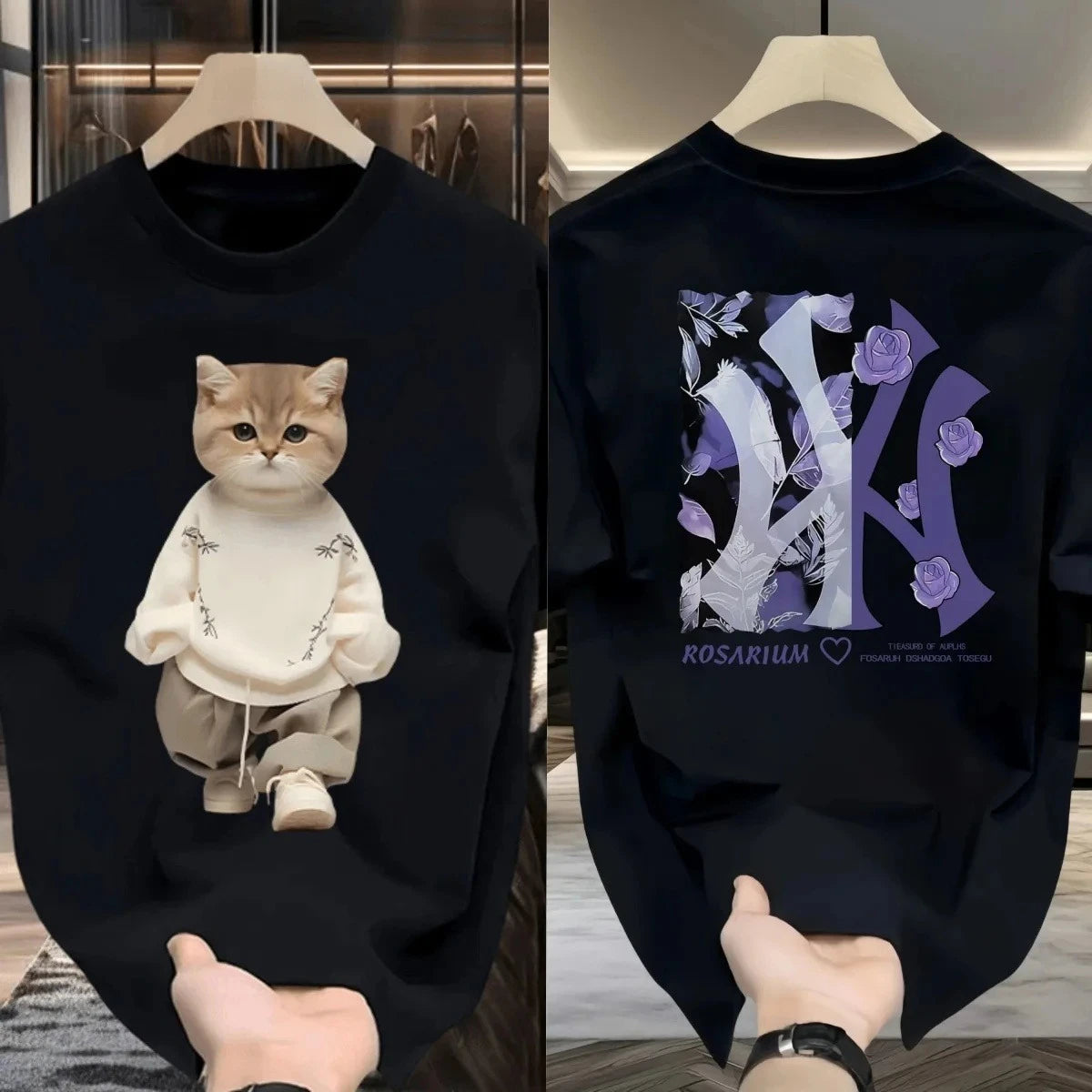 Summer Short-sleeved T-shirts for Men and Women, Casual Round-neck Printed Tops, Fashionable and Comfortable Luxury T-shirts