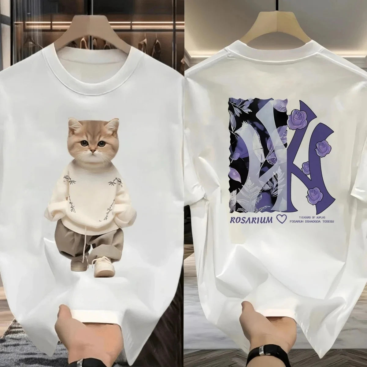 Summer Short-sleeved T-shirts for Men and Women, Casual Round-neck Printed Tops, Fashionable and Comfortable Luxury T-shirts