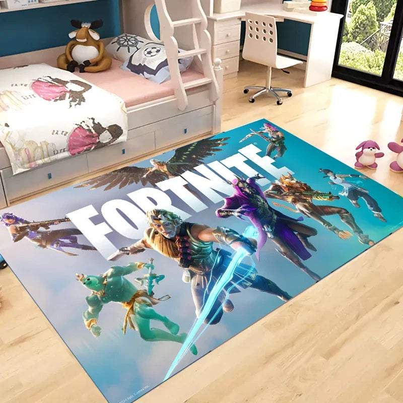 Fortnites Carpet Non-slip Bathroom Rug Fortress Night Rectangle Flannel Bath Mat Cartoon Kitchen Living Room Door Rug Kids Gift