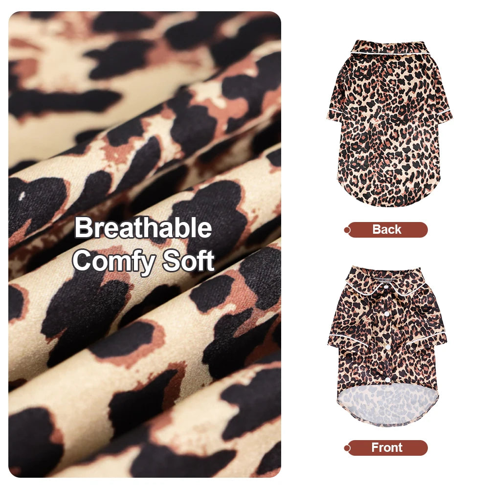 Pet Dog T Shirt Clothes - Cute Adorable Leopard & Bee & Cow Print, Lightweight Cozy Soft Homewear Outfit Pet Wear Clothes