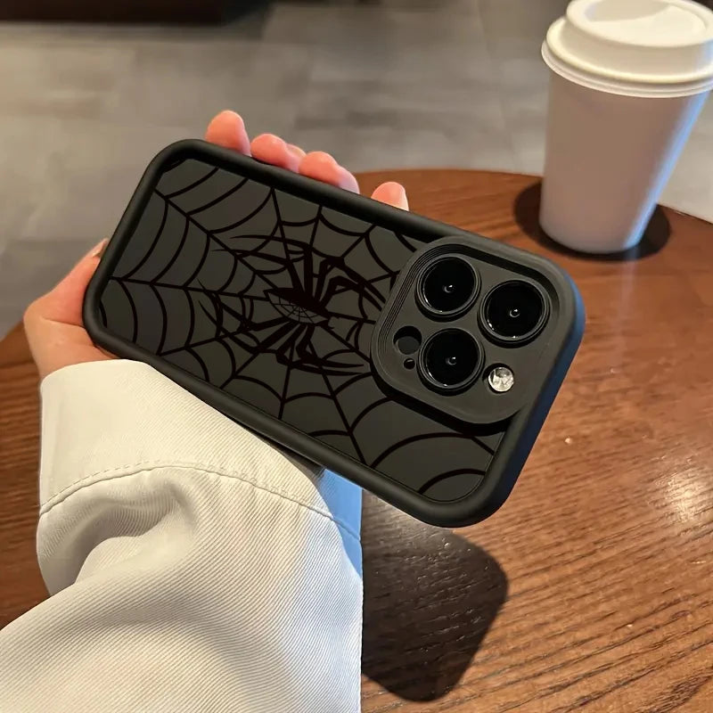 Black Phone Case For iPhone 14 15 16 Shockproof Candy Matte Soft Silicone Bumper Cover