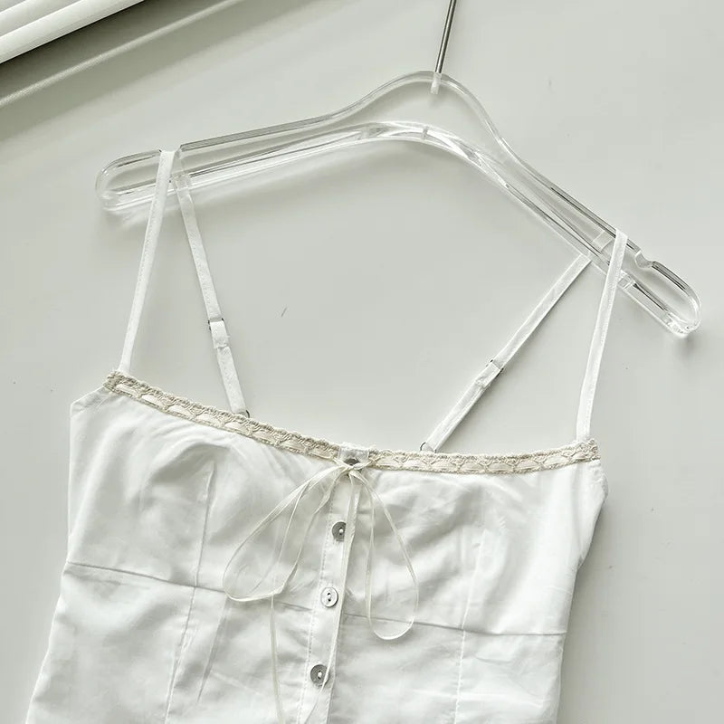 Women's Lace Up Tank Camis, Adjustable Strap, Princess Evangelina, Button Up