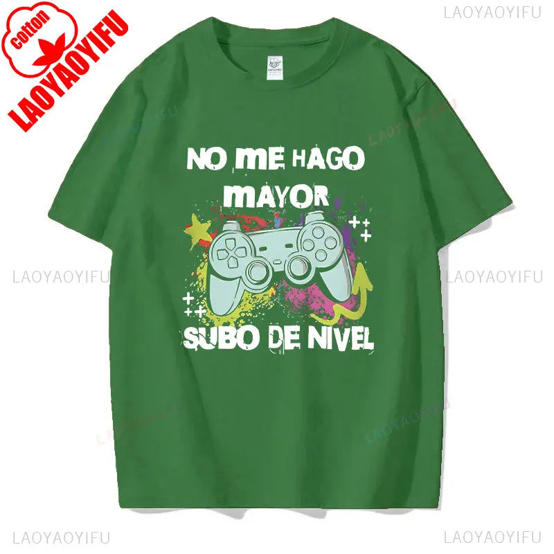Funny I Don't Get Older I Up Printed T Shirt Retro Spanish Game Fans Geek Dad Gift Vintage T-shirt Fashion Cotton Man's Tee Tops