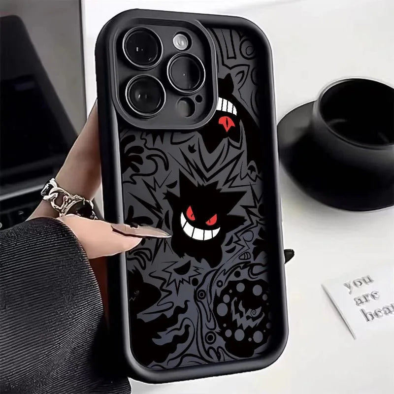 Gengar Phone Case for iPhone 15 14 Liquid Silicone Shockproof Cover