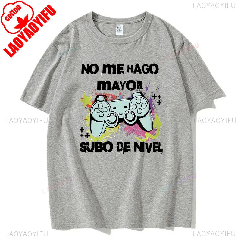 Funny I Don't Get Older I Up Printed T Shirt Retro Spanish Game Fans Geek Dad Gift Vintage T-shirt Fashion Cotton Man's Tee Tops
