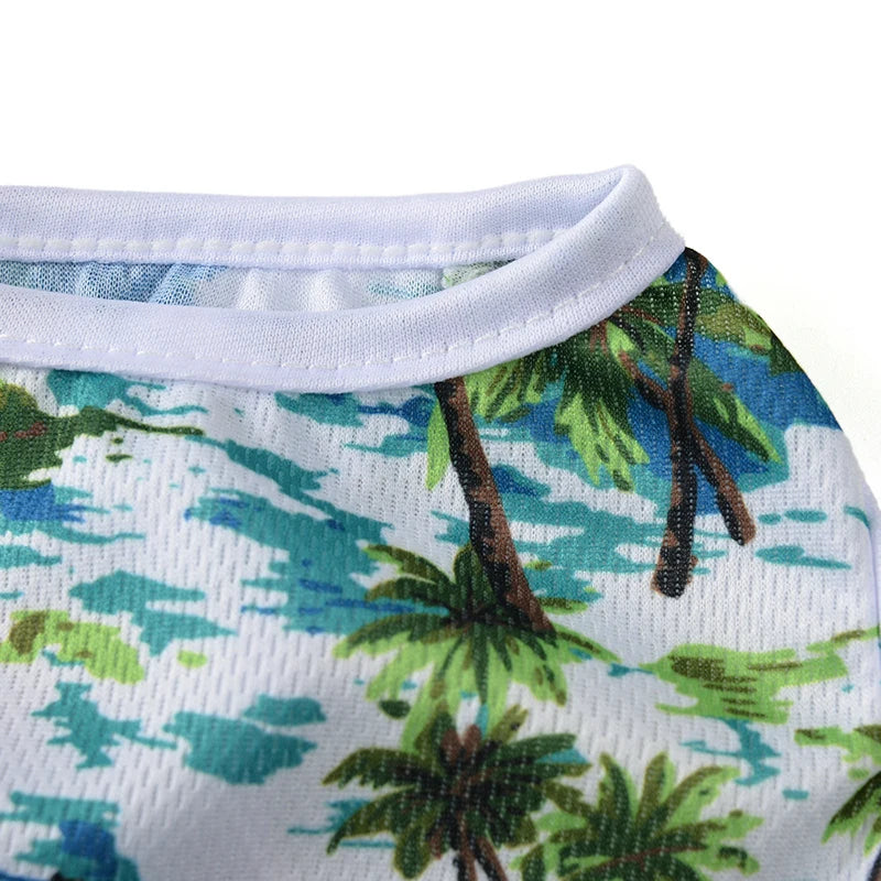 Summer Dog Vest Clothes For Small Medium Dogs Cats Breathable Hawaiian Beach Style Puppy T-shirt Chihuahua Yorkshire Pug Coat