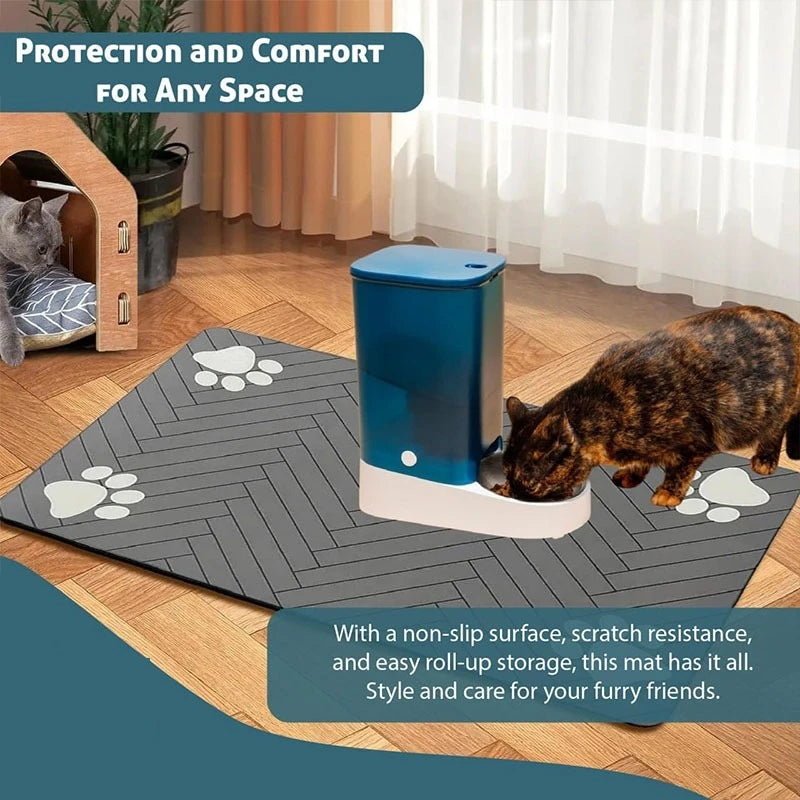 Pet Feeding Mat-Absorbent Pets Placemat for Food and Water Bowl, with Waterproof Rubber Backing, Quick Dry Water Mat for Dog Cat
