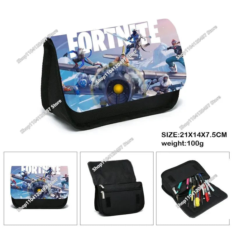 Shooting Game Pencilcase FORTNITED Boy Large Capacity Waterproof Pencil Pouch Office Stationary Gift Toy