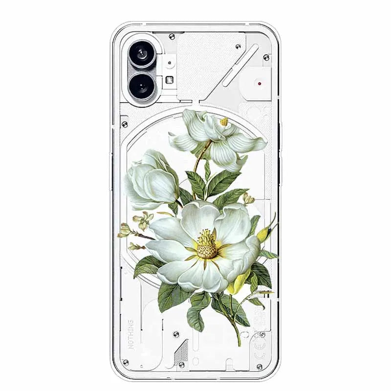 For Nothing Phone 1 2 Case Silicone Soft Cute Transparent Coque for Nothing Phone (2) TWO One Protective Funda Clear TPU Covers