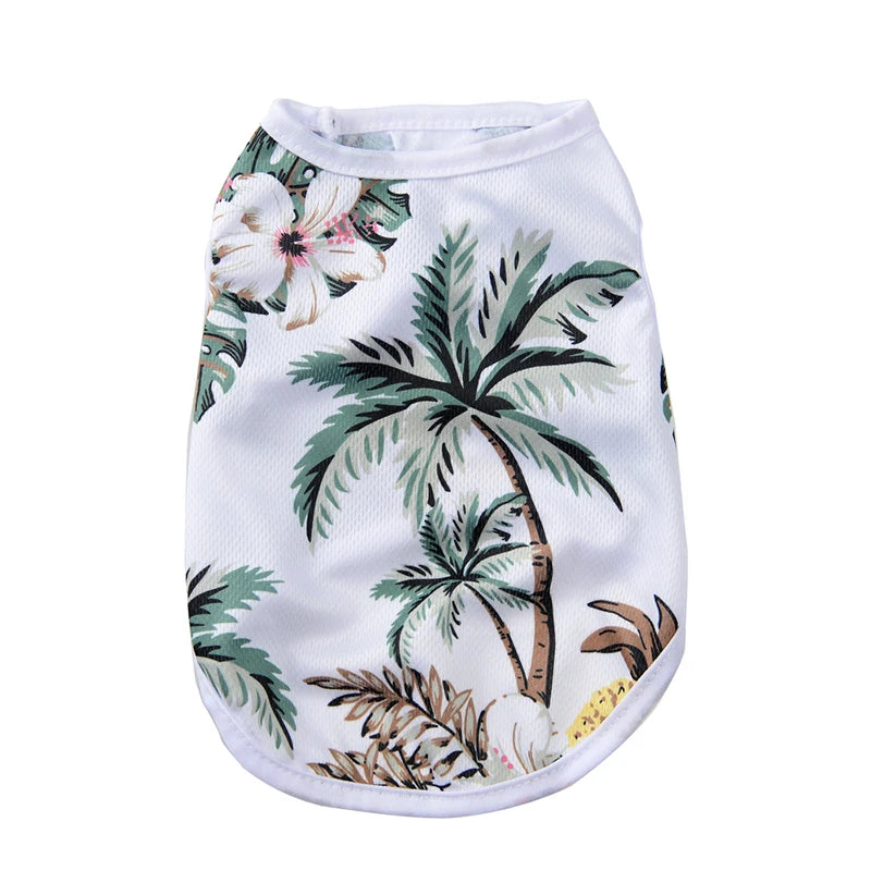 Summer Dog Vest Clothes For Small Medium Dogs Cats Breathable Hawaiian Beach Style Puppy T-shirt Chihuahua Yorkshire Pug Coat