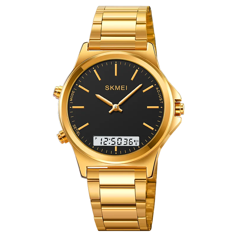SKMEI Full Steel 3 Time Back Light Display Digital Chrono Sport Watches Mens Waterproof Alarm Wristwatches Clock reloj hombre