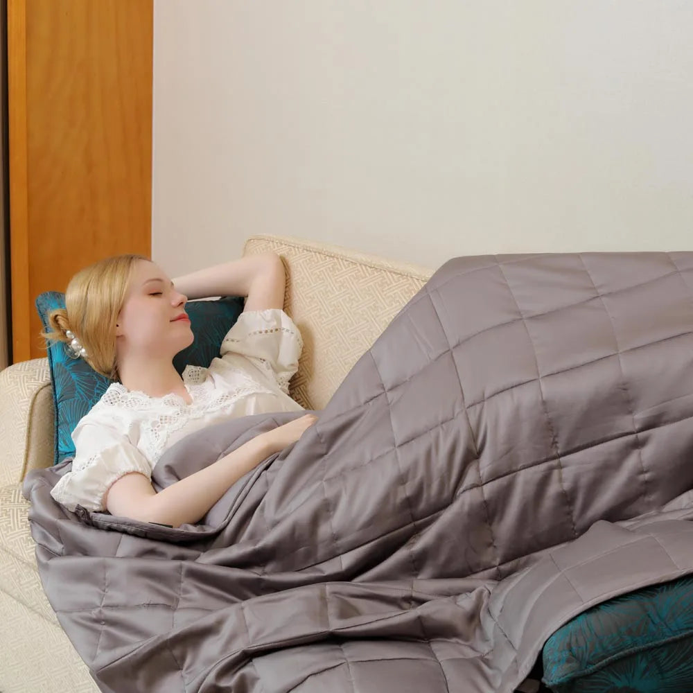 Size Heavy Weighted Blanket 15 Lbs 60x80 Washable 15lbs Knitted Cotton