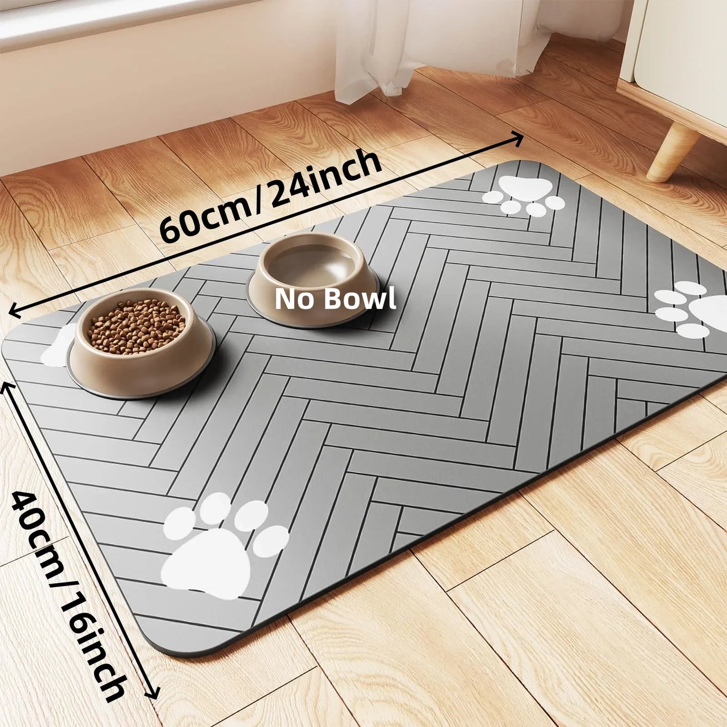 Pet Feeding Mat-Absorbent Pets Placemat for Food and Water Bowl, with Waterproof Rubber Backing, Quick Dry Water Mat for Dog Cat