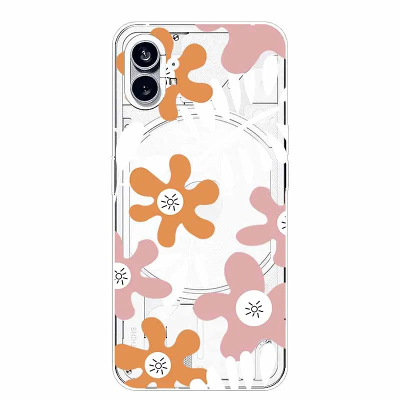 For Nothing Phone 1 2 Case Silicone Soft Cute Transparent Coque for Nothing Phone (2) TWO One Protective Funda Clear TPU Covers