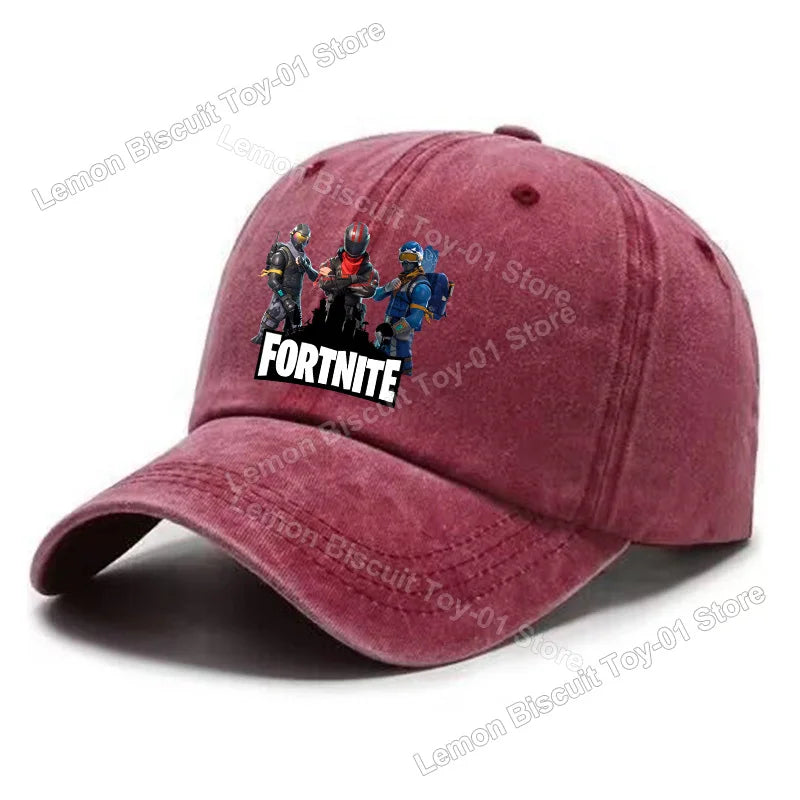 Fortnites Series Adult Baseball Cap Adjustable Hot Men Women Hat Washed Denim Retro Sun Visor Outdoor Sport Accessories Gifts