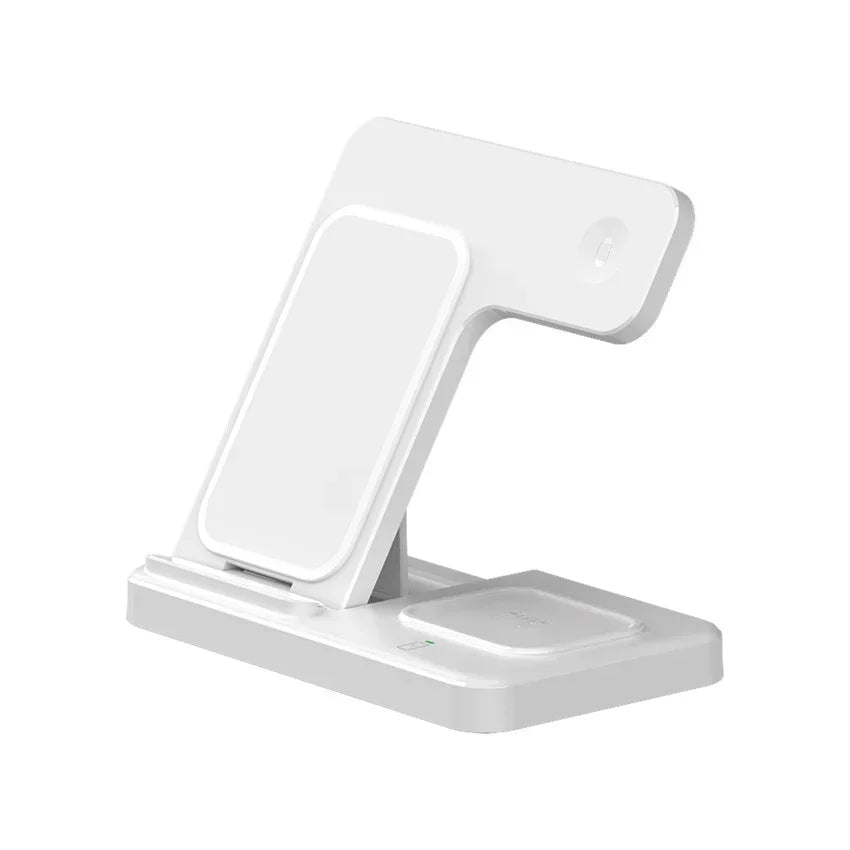 3 in 1 Wireless Charger Stand For iPhone 16 15 14 13 12 11 X iWatch 8 7 6 Airpods Pro 30W Foldable Fast Charging Dock Station